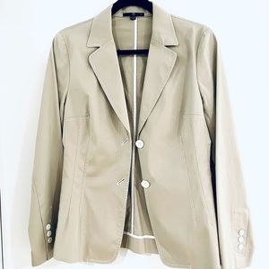 Teenflo Blazer Khaki w White Stitching Button Closure Size 8